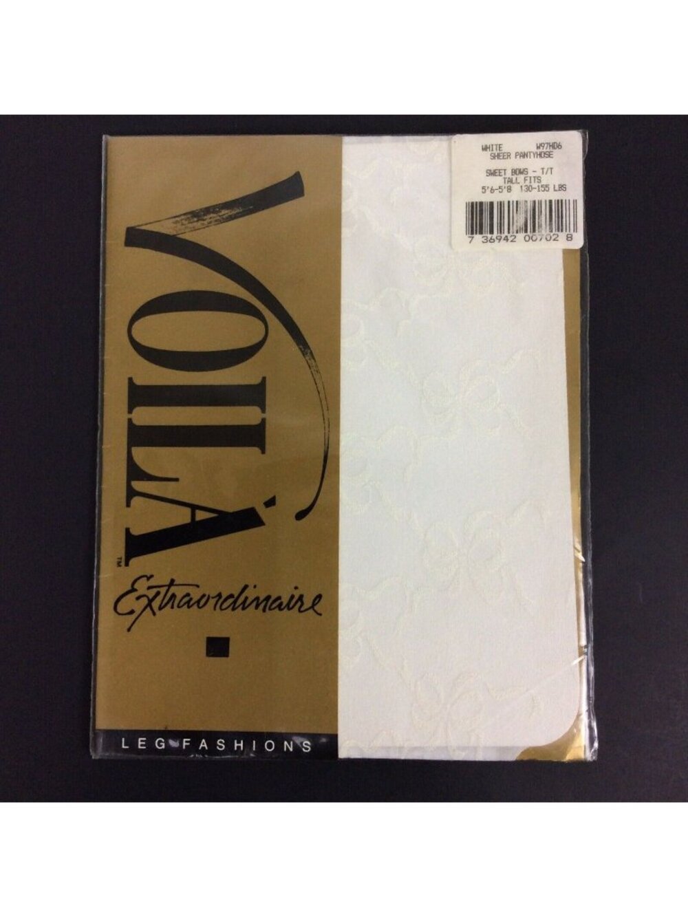 White Sheer Pantyhose With Sweet Bow Design By Voilà Extraordinary